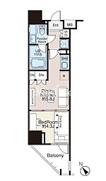 ベルファース大森South 1DKの間取図画像