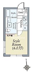 アズ南大井レジデンス 1Kの間取図画像