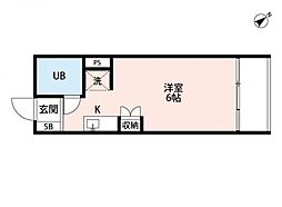 ロイヤル比治山 ワンルームの間取図画像