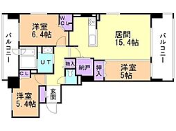 JR千歳線 千歳駅 徒歩8分の賃貸マンション 8階3LDKの間取り