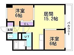 メゾンドロペ 2LDKの間取図画像