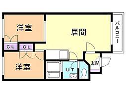 モンブラン2001 2LDKの間取図画像
