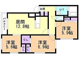 間取図画像 3LDK
