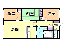 リレント千歳マンション 3LDKの間取図画像
