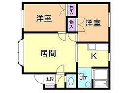 アップランド6 2LDKの間取図画像