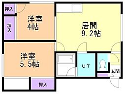 コーポ小倉 2LDKの間取図画像