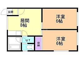 サニーコーポ 2LDKの間取図画像