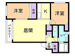 MSアビタ千歳 2LDKの間取図画像
