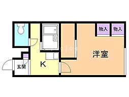 レオパレス向陽台A 1Kの間取図画像