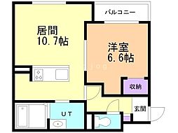 ブルーム9 1LDKの間取図画像