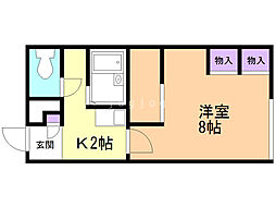 レオパレス向陽台B 1Kの間取図画像