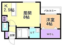 PRESCELTO朝日町 1LDKの間取図画像