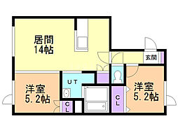 PrinceMansion2 2LDKの間取図画像
