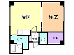 エルドラード栄町B 1LDKの間取図画像