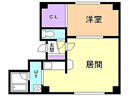 エルドラード青葉B 1LDKの間取図画像