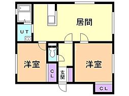 レジデンス智2 2LDKの間取図画像