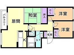 サーム千歳ドミニオWing10 3LDKの間取図画像