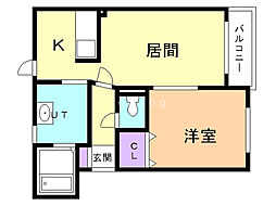 エターナル・メイソンB 1LDKの間取図画像