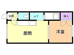 アルフェ千歳 1DKの間取図画像