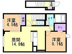 エル・プレシオーソ 2LDKの間取図画像