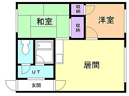 アウトレット 2LDKの間取図画像