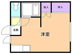 ワンスブランシェ 1DKの間取図画像