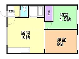第一さくらコーポ 2LDKの間取図画像