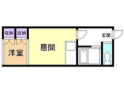 第5ロイヤルマンション 1DKの間取図画像