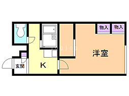 レオパレス大和スカイハイツ 1Kの間取図画像