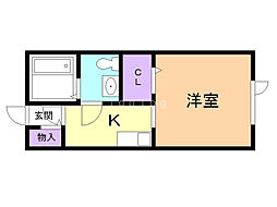 ecoa末広1丁目 1Kの間取図画像