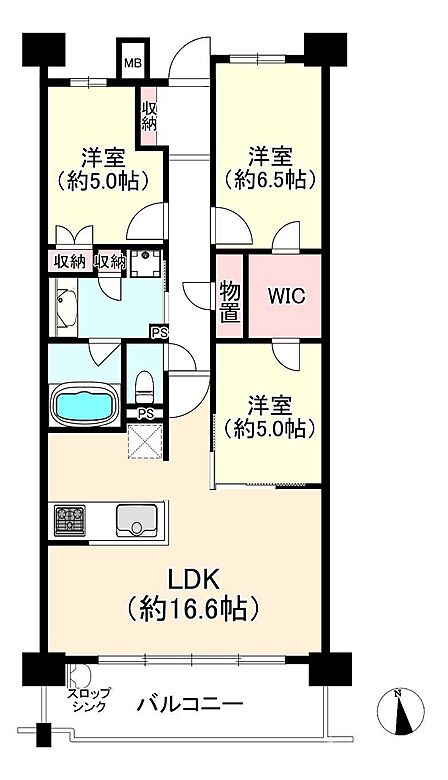 3LDK 間取り