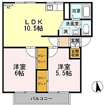 関ニューバリヤA 102 ｜ 岡山県岡山市中区関（賃貸アパート2LDK・1階・50.29㎡） その2