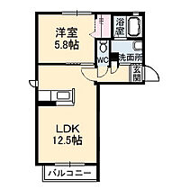 シャーメゾンデュオ　B 101 ｜ 岡山県赤磐市桜が丘東4丁目（賃貸アパート1LDK・1階・40.40㎡） その2