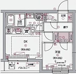 アルコバレーノ分倍河原 1DKの間取図画像