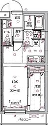 アルコバレーノ分倍河原 1LDKの間取図画像