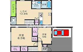 「天窓のある家」駒川  ｜ 大阪府大阪市東住吉区駒川2丁目1-3（賃貸一戸建2LDK・1階・62.10㎡） その2