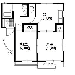 エスポワール 2DKの間取図画像