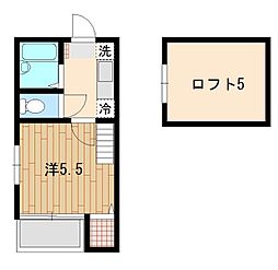 Studio 1Kの間取図画像