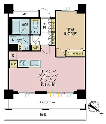 1ＬＤＫ、専有...