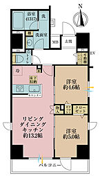 LIVCITY日暮里 2LDKの間取図画像