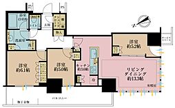プラウドタワー小岩フロント 31階 3LDKの間取図画像