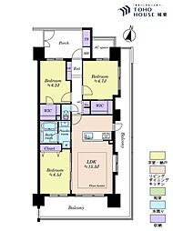 クレストシティタワーズ浦安サウスタワー 3LDKの間取図画像