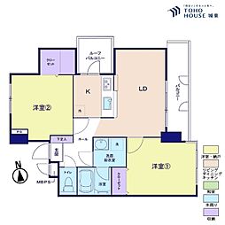 セザール竹ノ塚 2LDKの間取図画像