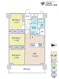 葛西住宅 3LDKの間取図画像