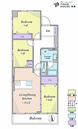 メゾンエクレーレ南千住 3LDKの間取図画像