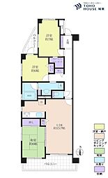 ゼファー北小岩クリアス 3LDKの間取図画像