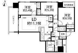 ブランズタワー南千住 3LDKの間取図画像