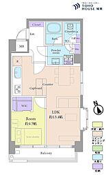 ビューシティ新宿御苑 1LDKの間取図画像