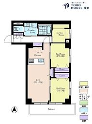 藤和柏コープ 2SLDKの間取図画像