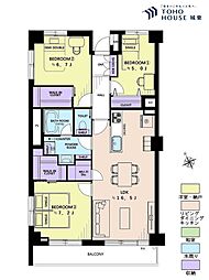 青戸ビューハイツ 3LDKの間取図画像